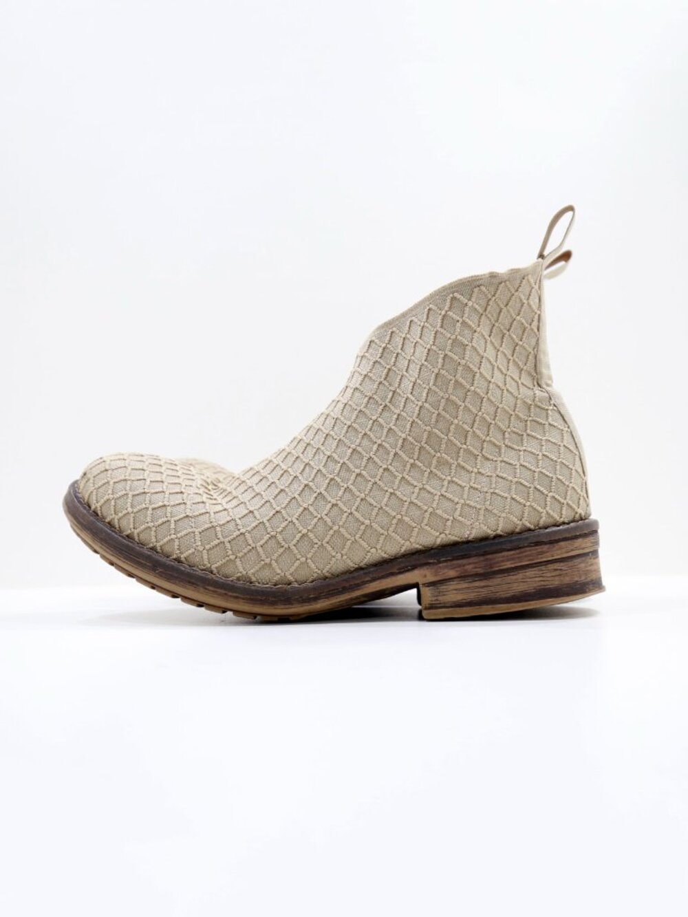 Charleston Shoe Co. Tan Knit Flat Ankle Boots - 10